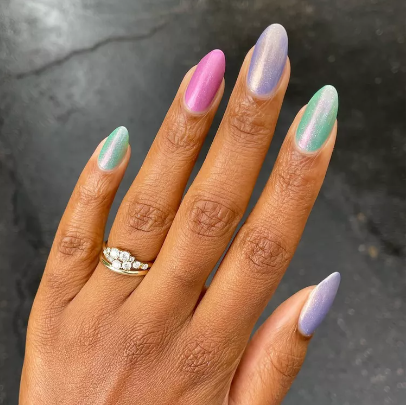 Shimmery Pastel Nails