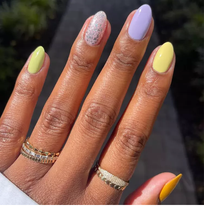 Multicolor Pastel Nails